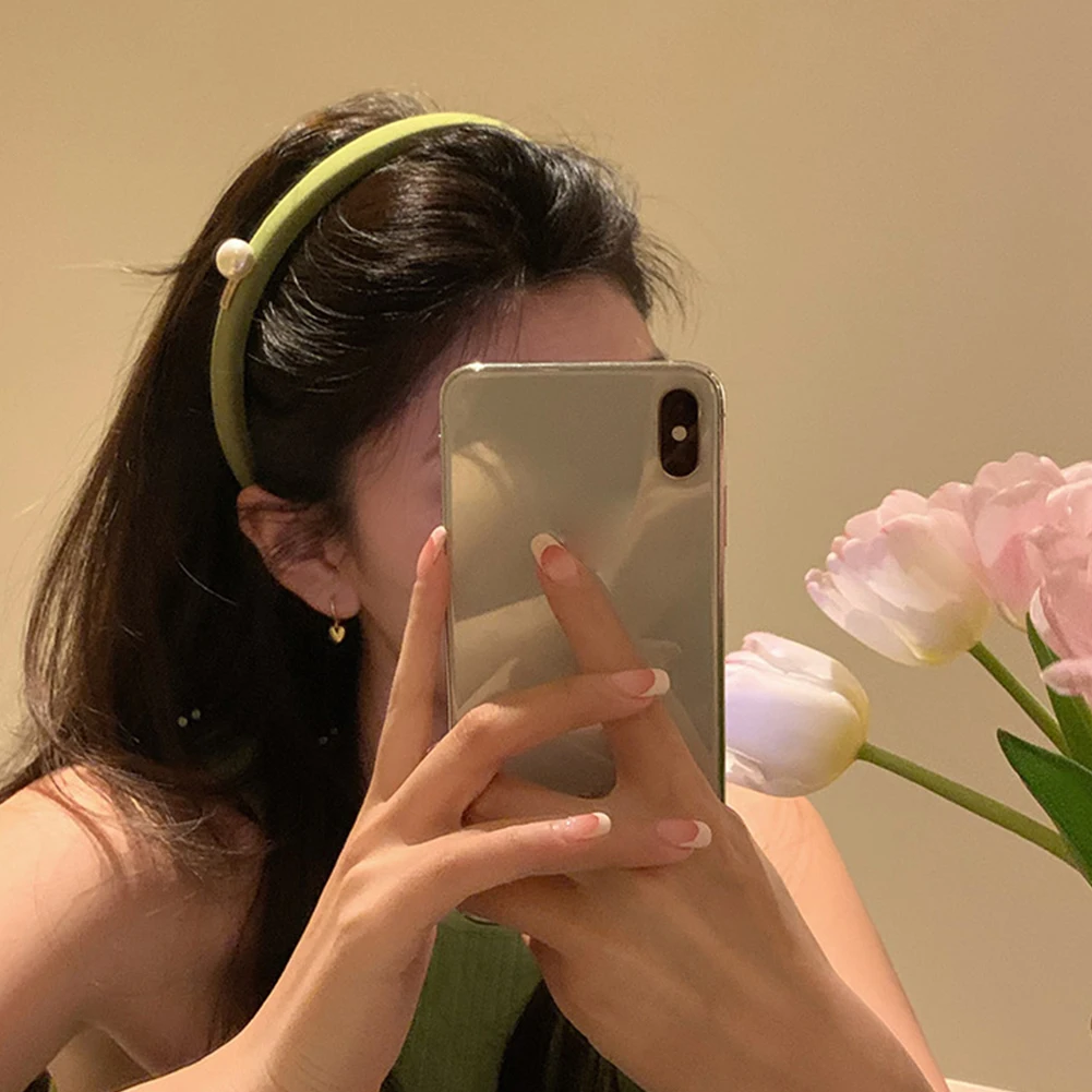 

Fashion Women Pearl Sponge Temperament Hair Bands Headdress Headband Girls Hairband Hair Hoop Female Hair Accessories Headwear