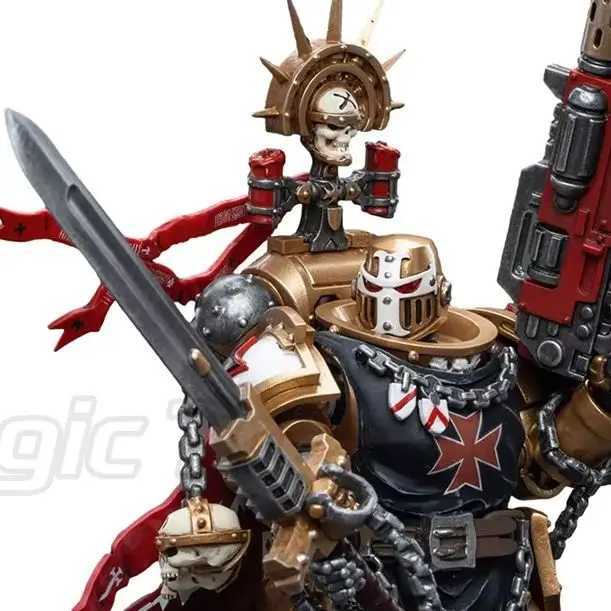 Фото 【MT】H124mm JOYTOY 1/18 Фигурка Warhammer 40K Black Templars High Marshal Helbrecht, модель, игрушка, коллекционный подарок №2