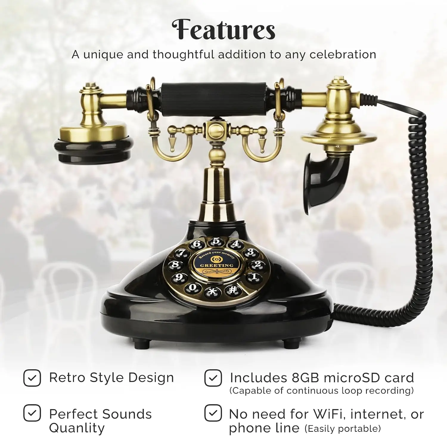 Аудио гостевая книга в винтажном стиле для свадебных заручин детский душ