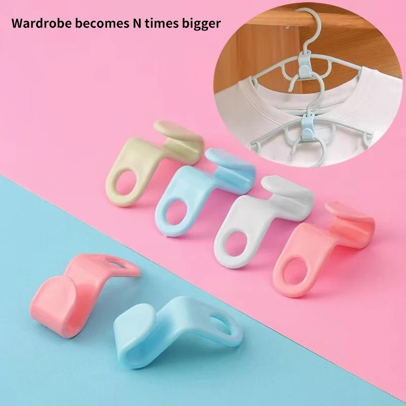 

40/50Piece Multi-function Wardrobe Space-saving Hanger Hook Coat Hook Plastic Closet Stack Hanger Rack Bedroom Storage
