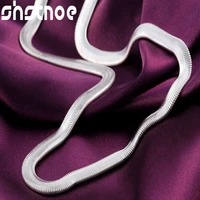 925 sterling silver 6mm flat snake 161820222426 inch chain necklace for women man engagement wedding fashion charm jewelry