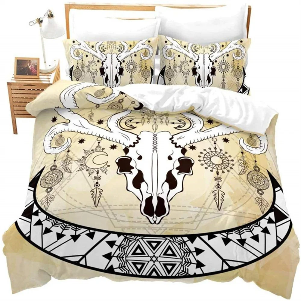 

Набор постельного белья из микрофибры с изображением черепа и пододеяльника