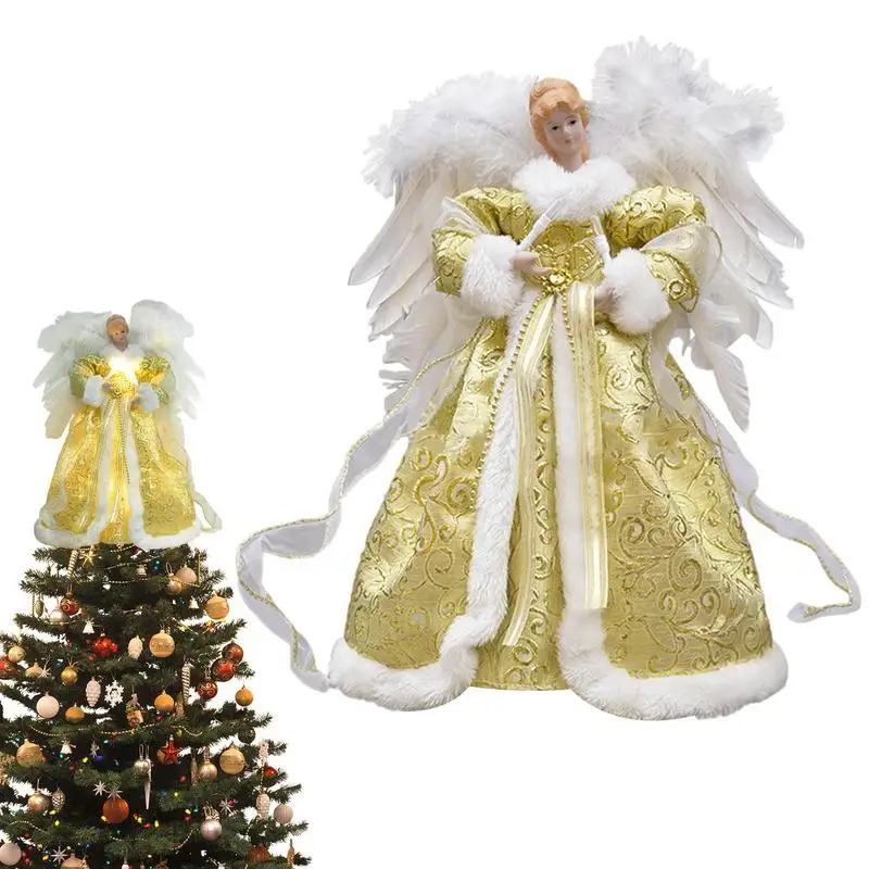 

Christmas Tree Angel Gold Angel Christmas Tree Topper Christmas Angel Decors For Christmas Trees Tables Desks Gardens Yards