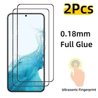 s22 screen protector glass black tempered glass protective film for samsung galaxy s22 plus full glue fingerprint unlock