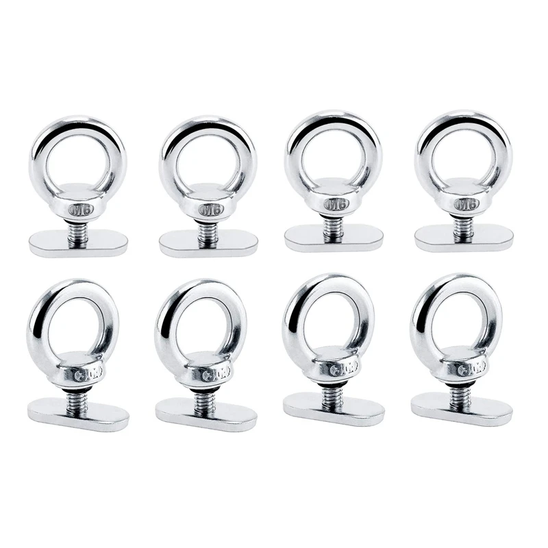 

8Pack Stainless Steel Kayak Track Mount Tie Down Eyelet Rail Accessory For Kayak Canoe Boat