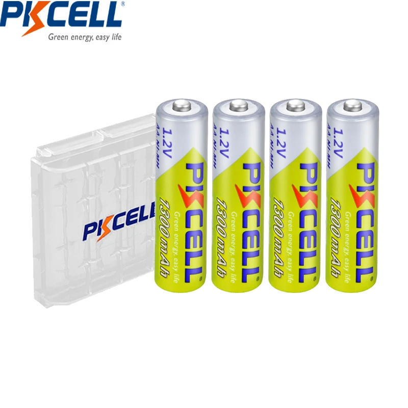 

4PCS PKCELL 1.2V 1300mah NIMH AA Rechargeable Battery 1300mAh NI-MH 2A batteries use for Toys, Power Tools, Home Appliances