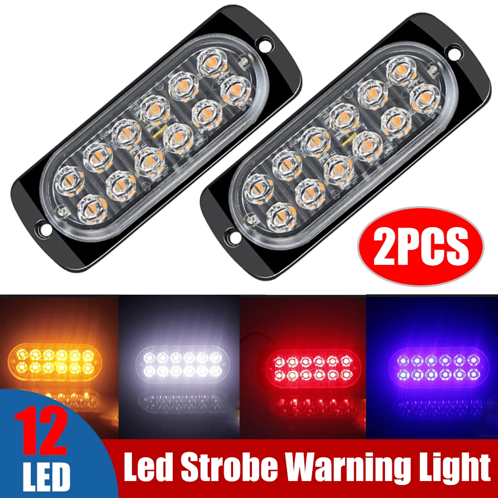 

12 LED Car Strobe Light Emergency Light Grill Breakdown Auto Flashing Car Truck Trailer Lamp Warning Lights For SUV Motorcycle
