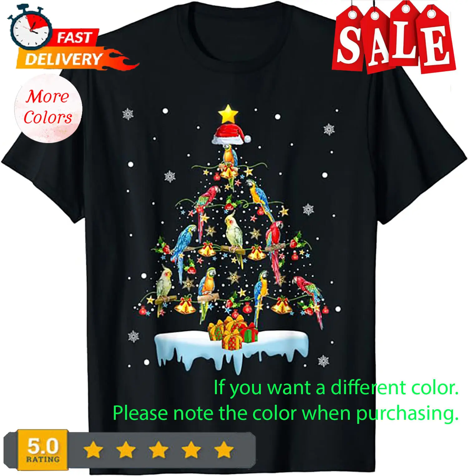 Футболка ARqL с изображением попугаев рождественской елки любимых рождественских