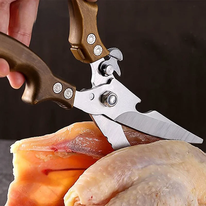 

Professional Chicken Bone Scissors Upgraded Poultry Shears Cutter Stainless Steel Turkey Meat Fish Vegetables Kitchen Scissors