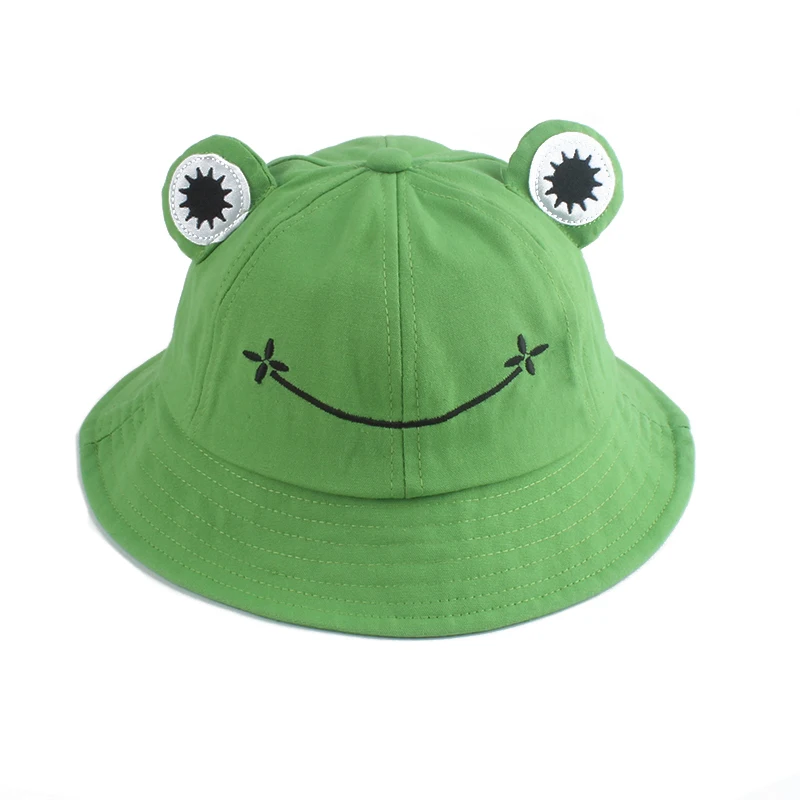 New Parent-Kid Cartoon Frog Bucket Hat Panama Fishing Cap Cute Froggy Hat Homme Femme Chapeau Outdoor Fisherman Sunscreen cap