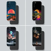 night sky space planet moon stars case for huawei p30 p40 p10 p20 lite p50 pro psmart z 2019 2020 case funda soft silicone cover