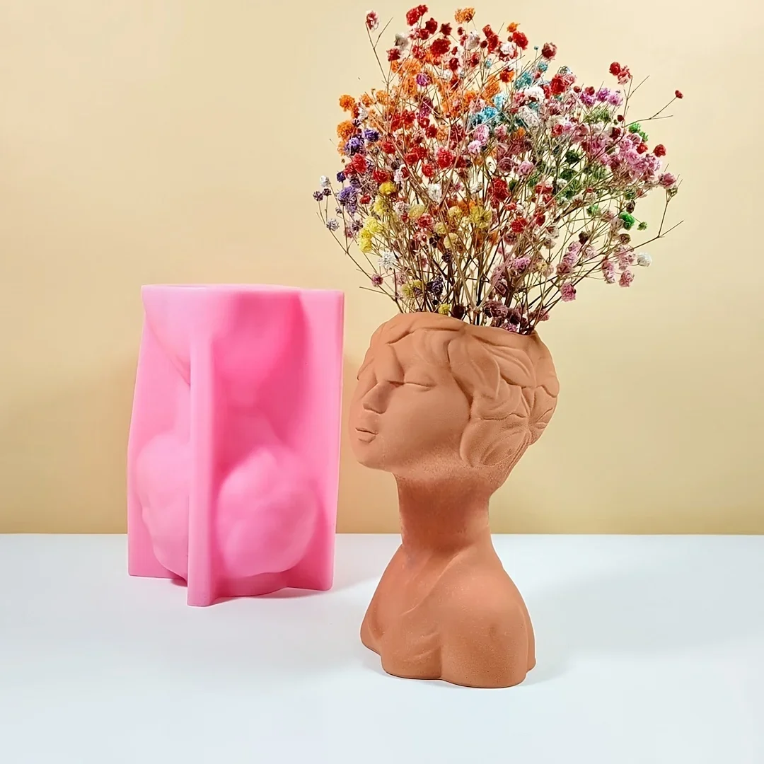 Большая Цветочная повязка на глаза силиконовая форма из смолы Милая женская ваза