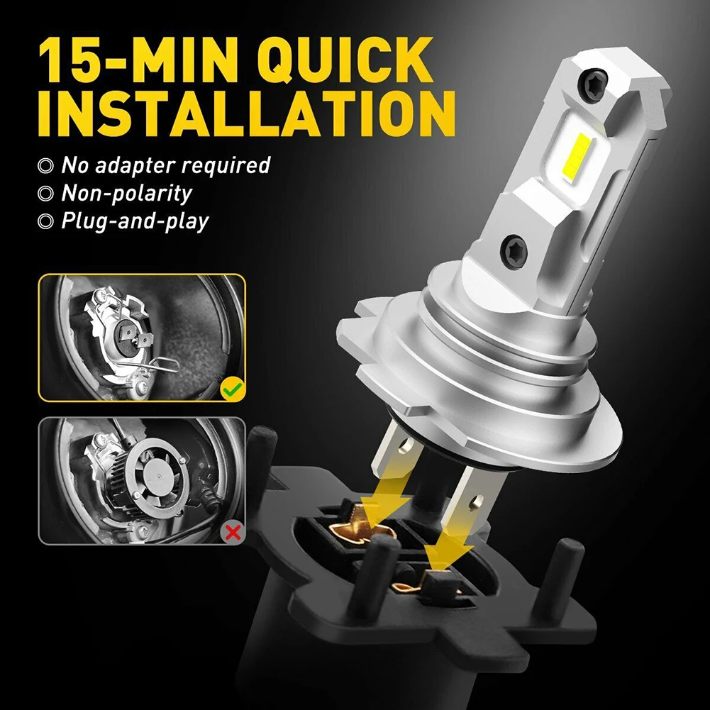

High Quality LED Headlight Bulbs Car Light 2pcs Beam Light Bulbs Canbus Led Headlight Car Accessories Hi Or Lo