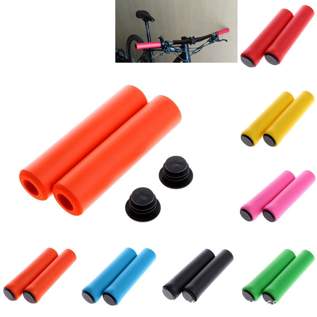 1 Pair Bicycle Handlebar Grips Adjustable Bike Cover Soft Comfortable Reusable Biking Locking Grip Accessories Pink