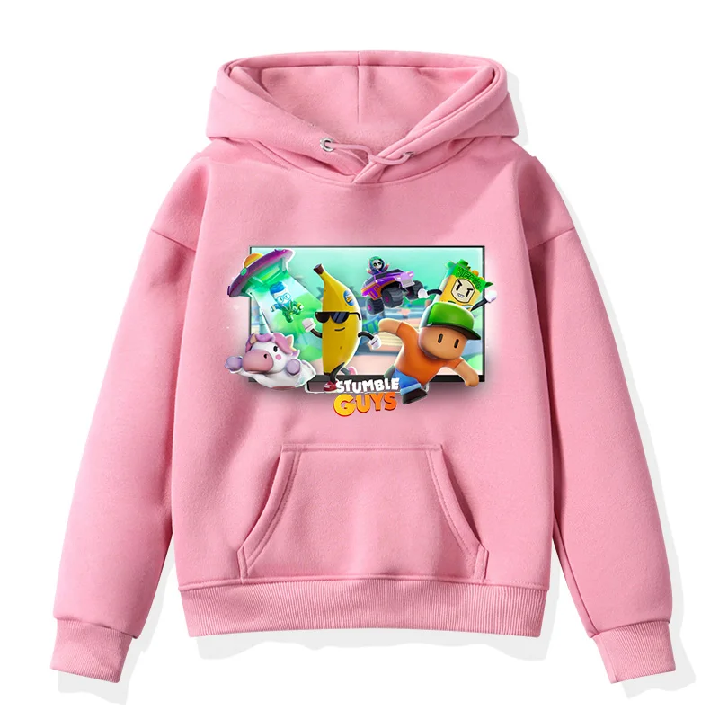 

Kids Game Stumble Guys Print Hoodies Spring Children Cartoon Pullover Harajuku Sweatshirts Boys Girls Hoodie Teenager Sportwear