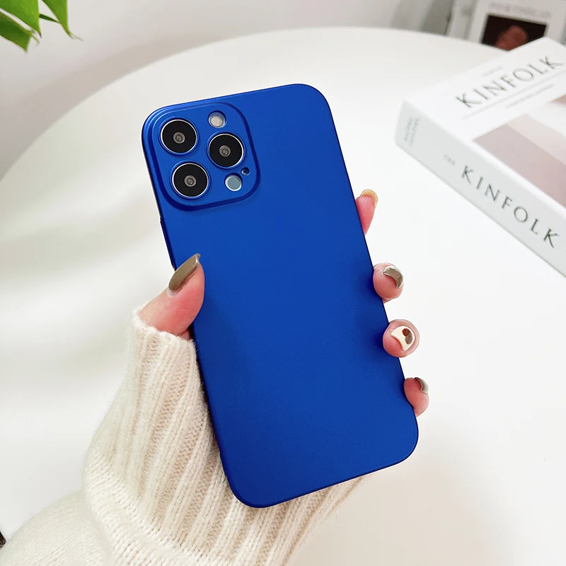 

Iphone 13promax Solid Color Frosted Skin Mobile Phone Case For Iphone 7 All-Inclusive Hard Case Cover