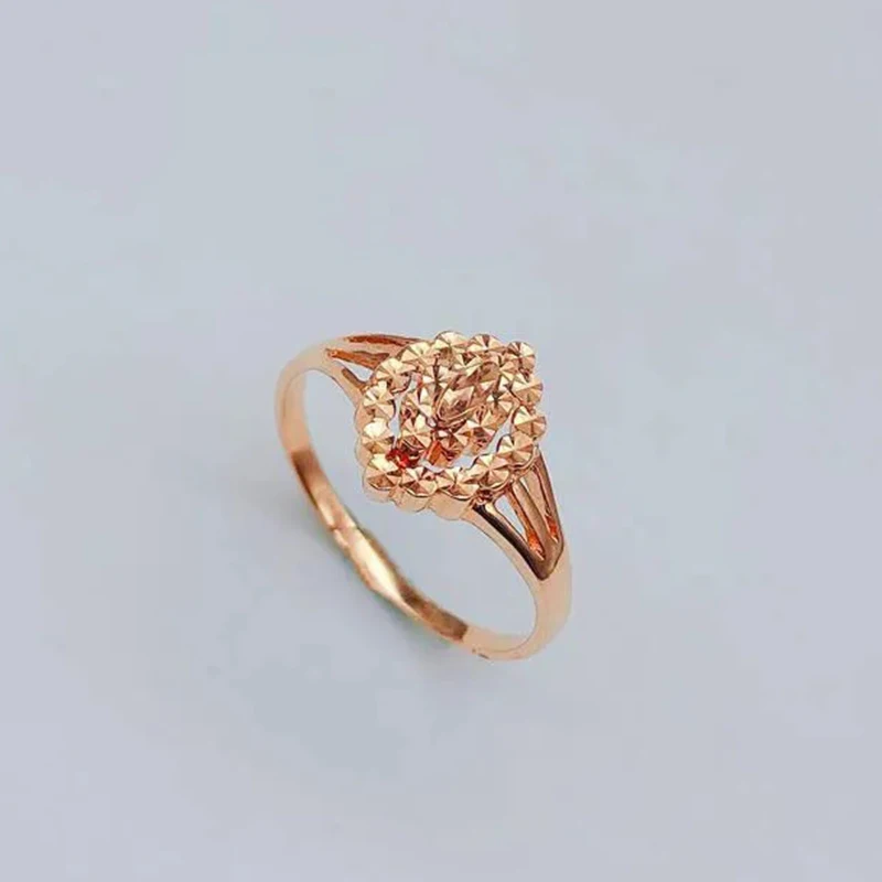 

585 Purple Gold Plated 14K Rose Gold New Olive Type Shiny Rings For Women Open Fashion Exquisite Charm Jewelry Party Gift