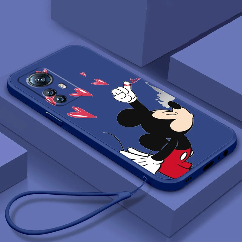 

London Disney Mickey Minnie Liquid Rope Funda Phone Case For Xiaomi Mi 12T 12S 12 12X 11i 11T 11 10 10S 10T Pro Lite Ultra 5G