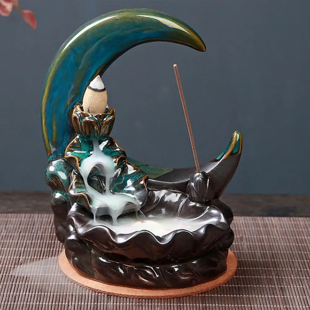 

Ceramic Backflow Incense Burner Tranquility Complete Accessories Included Creative Incense Burner for Relaxation