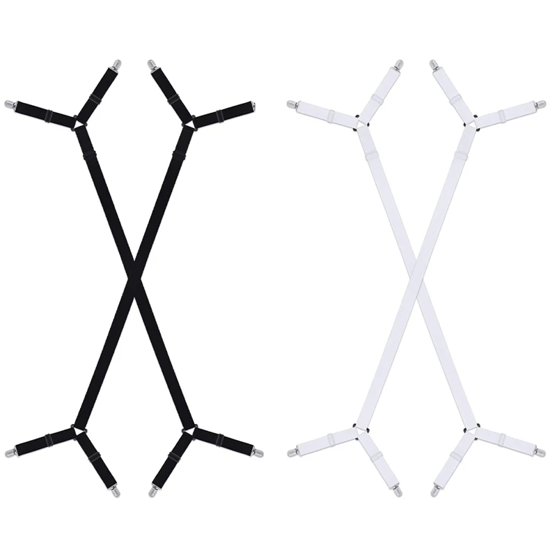 

Bed Sheet Holder Straps,Bed Sheet Fasteners Suspenders Holder Straps Adjustable Crisscross Elastic Band 2Pcs