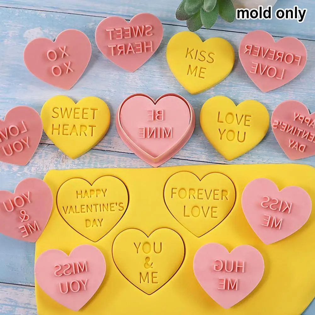 

2023 Valentine's Day Cookie Mold Love Three-dimensional Cake Baking Mold Cutting Tool Plastic Sugar Cookie S1j5