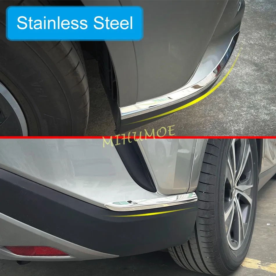 

Для Lexus RX 350 350h 450h+ 500h 2023 2024 2025 передний + задний бампер из нержавеющей стали, угловая крышка, защитная молдинг