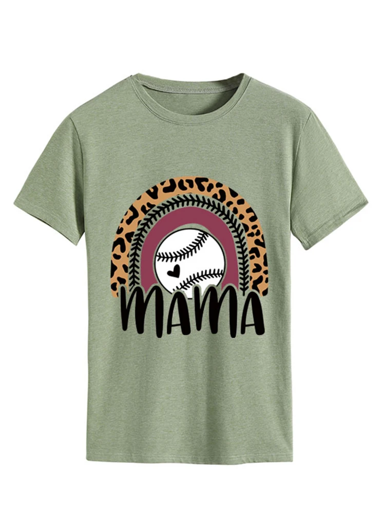 Женская хлопковая футболка с леопардовым принтом круглым вырезом