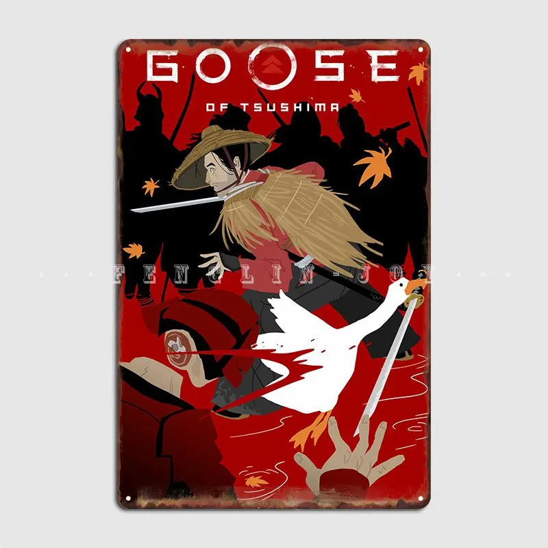 

Ghost Of Tsushima Goose Metal Sign Plaques Printing Cinema Kitchen Pub Garage Tin Sign Posters