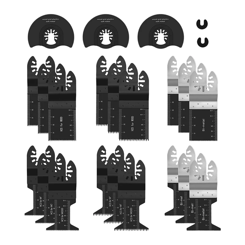 

23Pcs Universal Blades Multi Tool Quick Release Oscillating Saw Blades Kit For Metal Wood And Plastic Cutting Tool