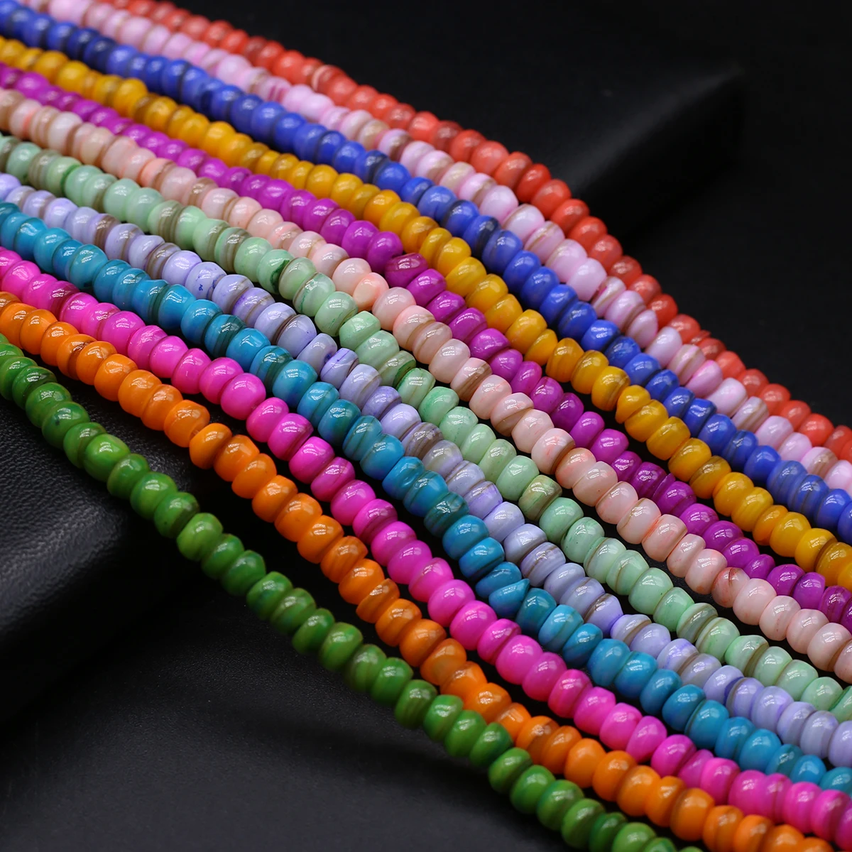 

Abacus Shaped Beaded 4x6mm Natural Freshwater Shells Colorful Beads DIY Jewelry Making Necklaces Bracelets Accessories Gifts
