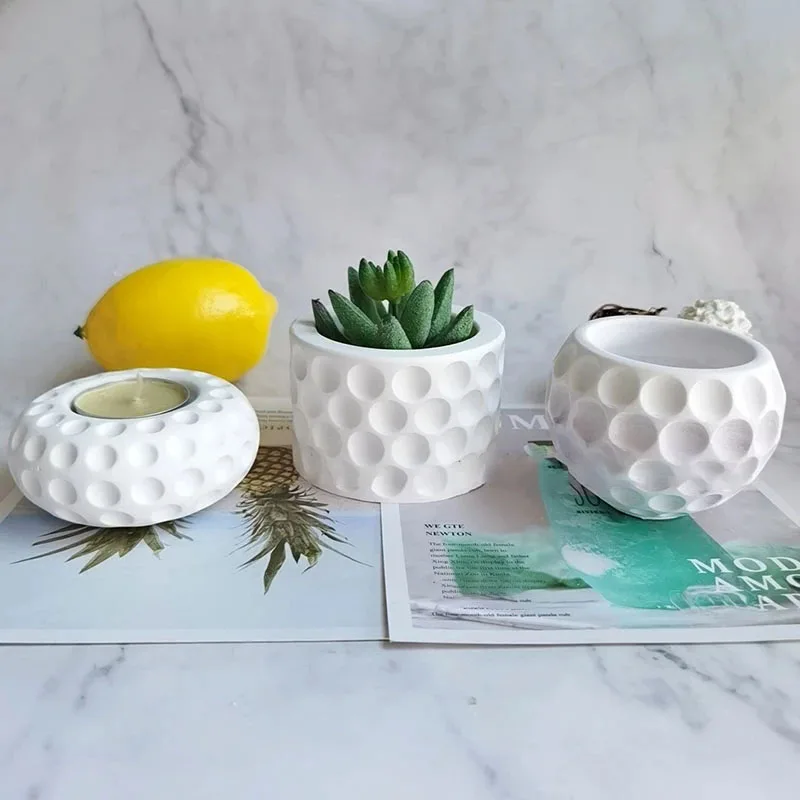 

Silicone Round Planter Candle Holder Molds Cement Clay Concrete Flowerpot Container Mold Plaster Candle Cup Epoxy Resin Mould