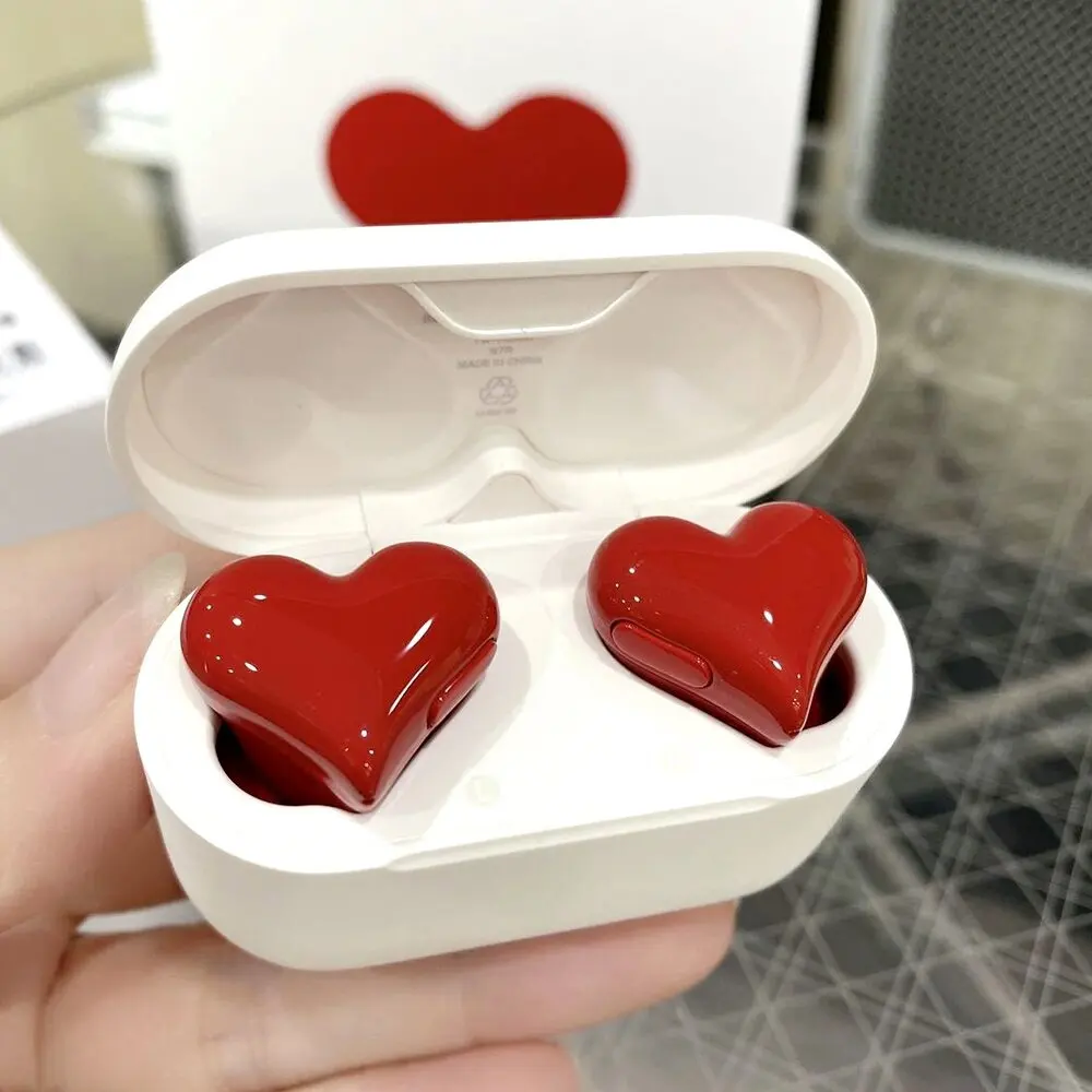 

2023 Heart-shaped Women's Bluetooth Headphones Fashion High Quality Heart Gift Earphones Wireless Bluetooth Student Earphone New