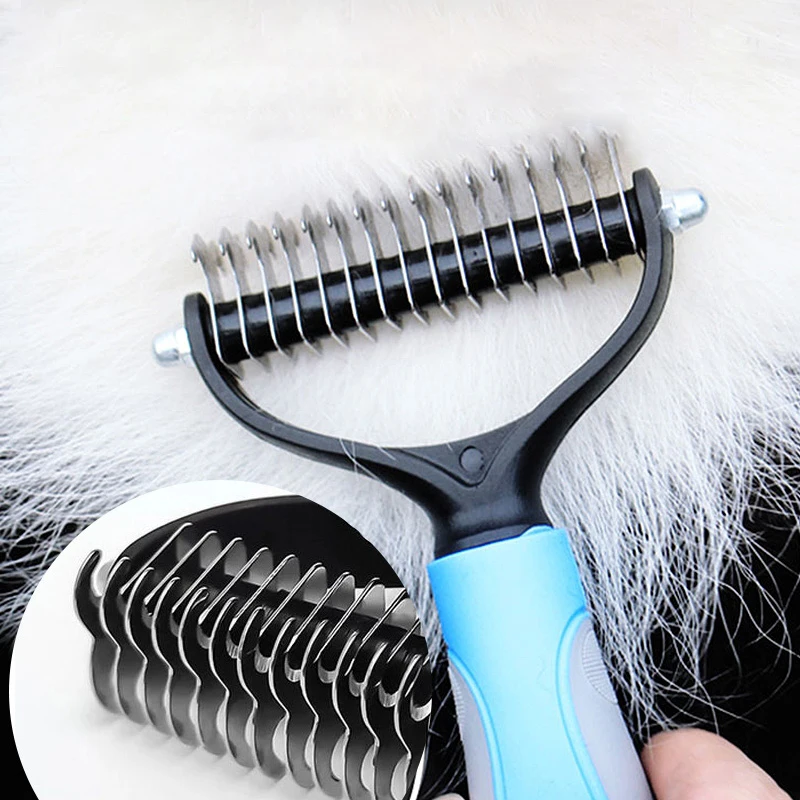 

Pets Fur Knot Cutter Dog Grooming Shedding Tools Pet Cat Hair Removal Comb Brush Double sided Pet Products Suppliers