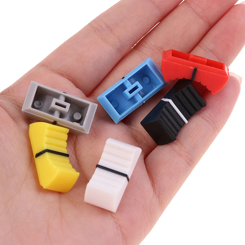 

10PCS 4MM Color Mixer Fader Cap Straight Slide Potentiometer Fader Button audio adjustment cap