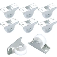 10pcs furniture caster wheel white rail fixed casters plastic directional one way wheel trolley funiture hardware accessories
