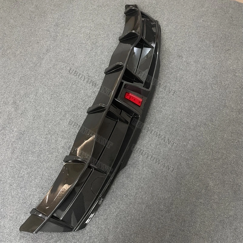 

Диффузор для заднего бампера Tesla Model Y 2018-2024, губа из АБС глянцевого черного углеродного волокна, автомобильный разделитель для ботинок, защитная накладка на спойлер