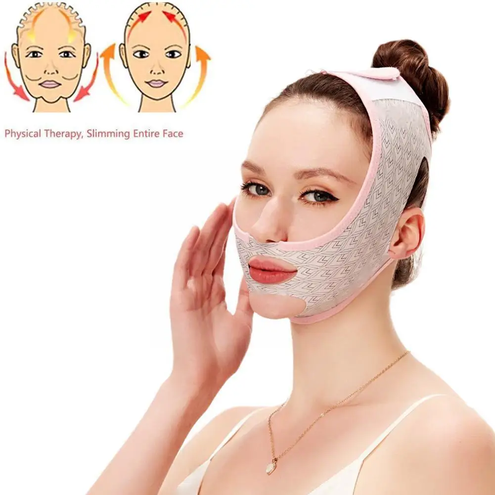

1pc Face Slimming Bandage V Line Cheek Chin Neck Shaper Strap Face Relax Mask Sculpting Beauty Belt Sleep Lift Up Massage M S6Q4