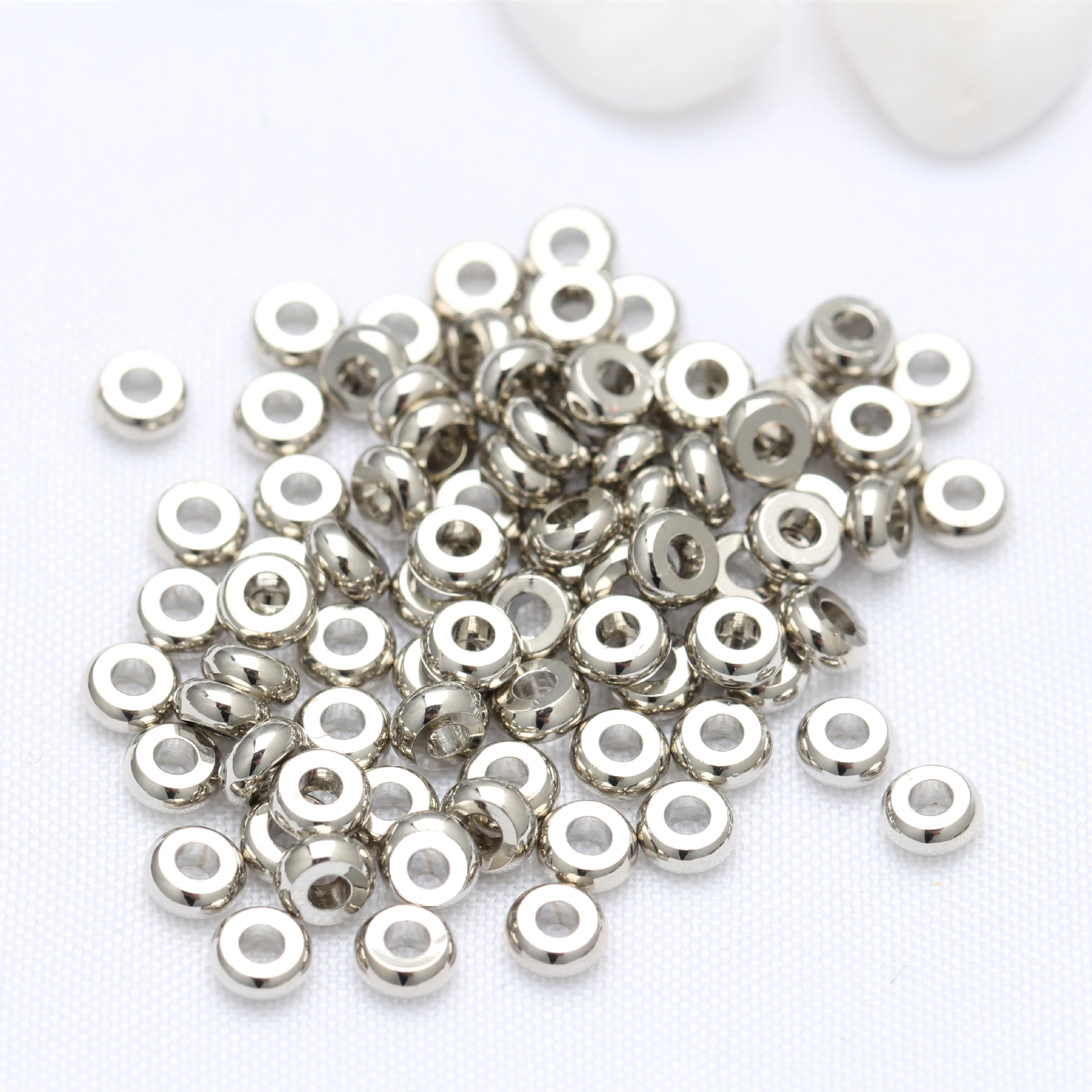 50Pcs 3mm-10mm Factory Direct Selling DIY Hand Beaded14K Genuine Gold Color Preserving Spacer Bead Bracelet Making Accessories