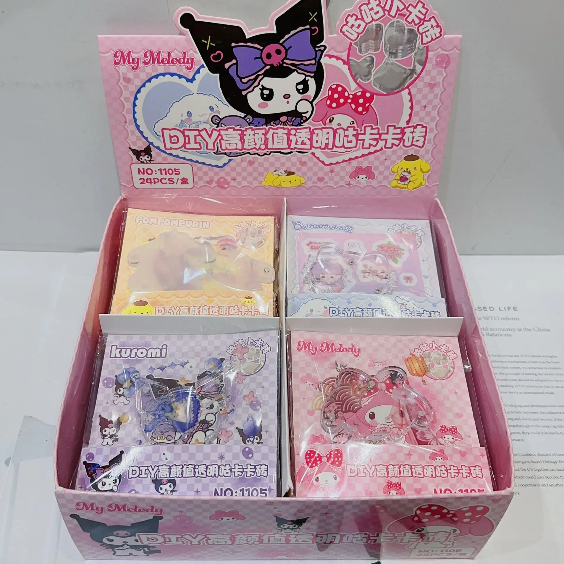 

Новинка Sanrio Kuromi Cinnamoroll наклейки «сделай сам» прозрачная карта Guka кирпичная Милая мультяшная ручная учетная запись Набор стикеров подарок оптовая продажа
