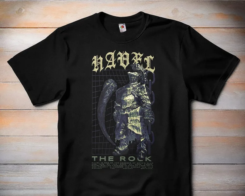 Havel the Rock — Dark Souls классическая футболка для видеоигр геймера в стиле ретро