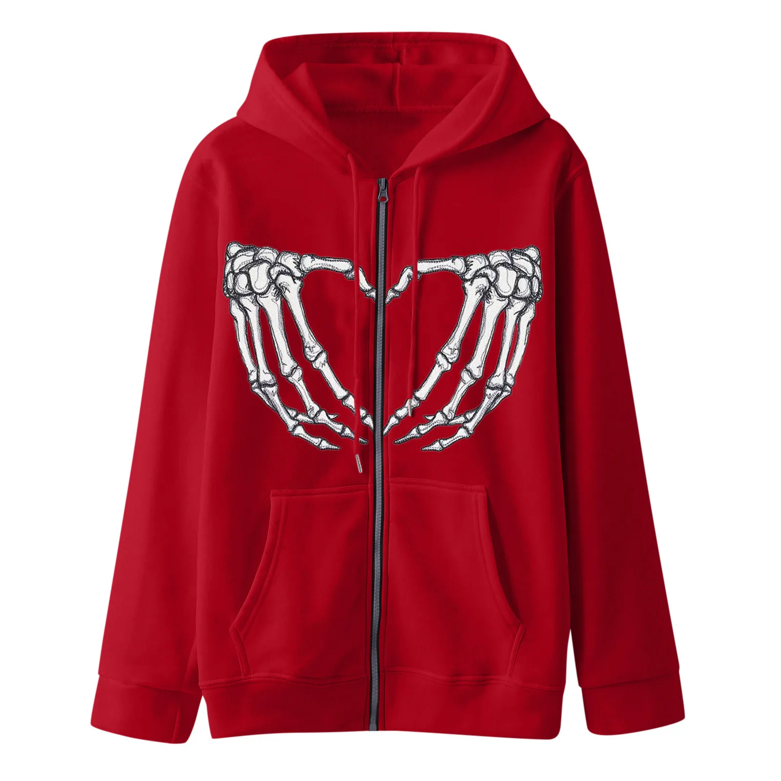 

Zipper Hoodies for Women Women Gothic Print Hoodie With Drawstring Zip Up Pocket Long Womens Zip Front Sweatshirts And Hoodies