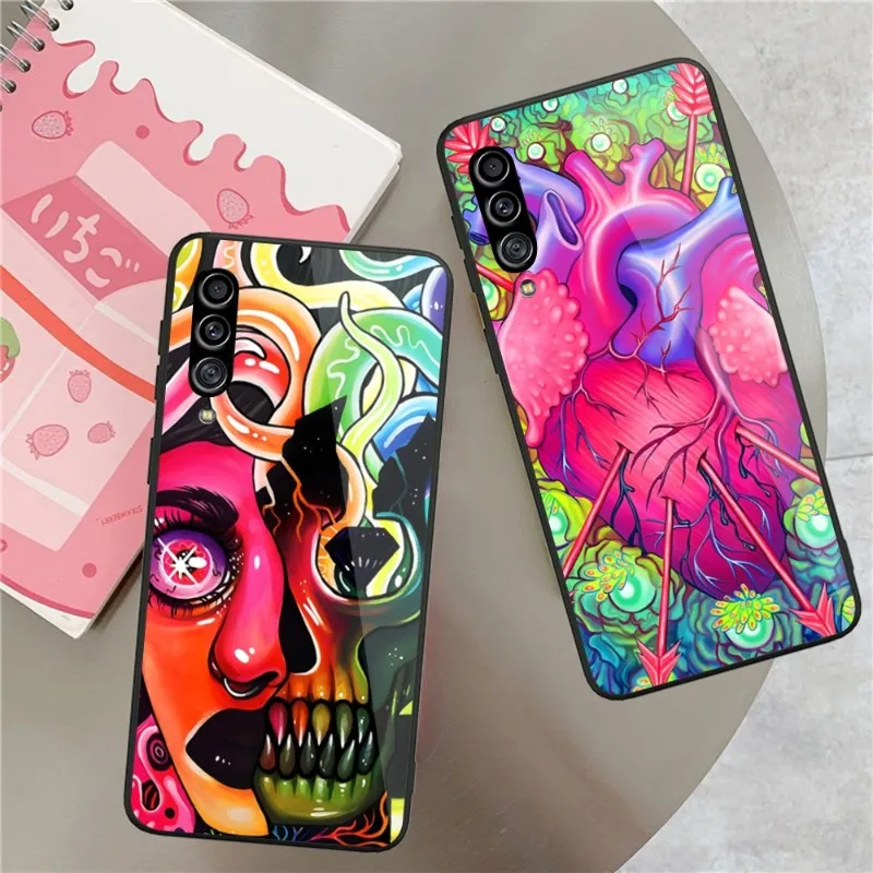 Чехол для телефона из черного стекла, для Samung A32 A51 A52 NOTE 10 20 S10 S20 S21 S22 Pro