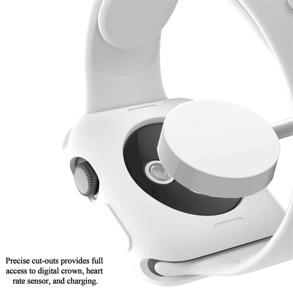 Фото Ремешок и чехол для Apple Watch Band 44 мм 40 мм, силиконовый бампер и браслет для iWatch band 42 мм 38 мм Apple Watch series 4 3 5 SE 6 7 №2