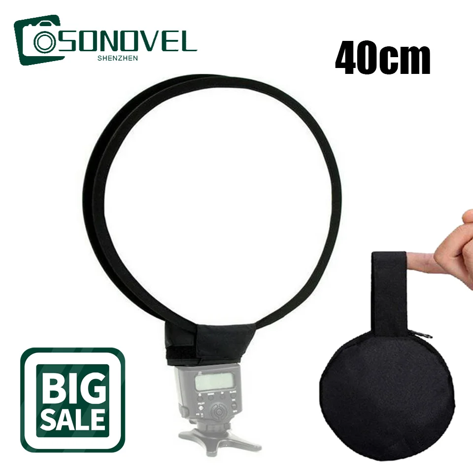 

40cm Portable Mini Round Studio Softbox Photography Flash Diffuser Softbox for Canon Nikon Sony Godox Yongnuo Speedlite