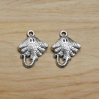 50pcslot tibetan silver lucky elephant head charms pendants for diy earring necklace jewelry making accessories