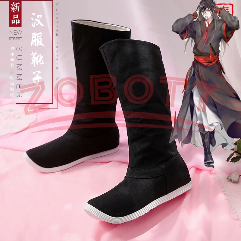 

New Lan Wangji Lan SiZhui Lan JingYi Cosplay Boots Grandmaster of Demonic Cultivation Cosplay Shoes Mo Dao Zu Shi Black Boot