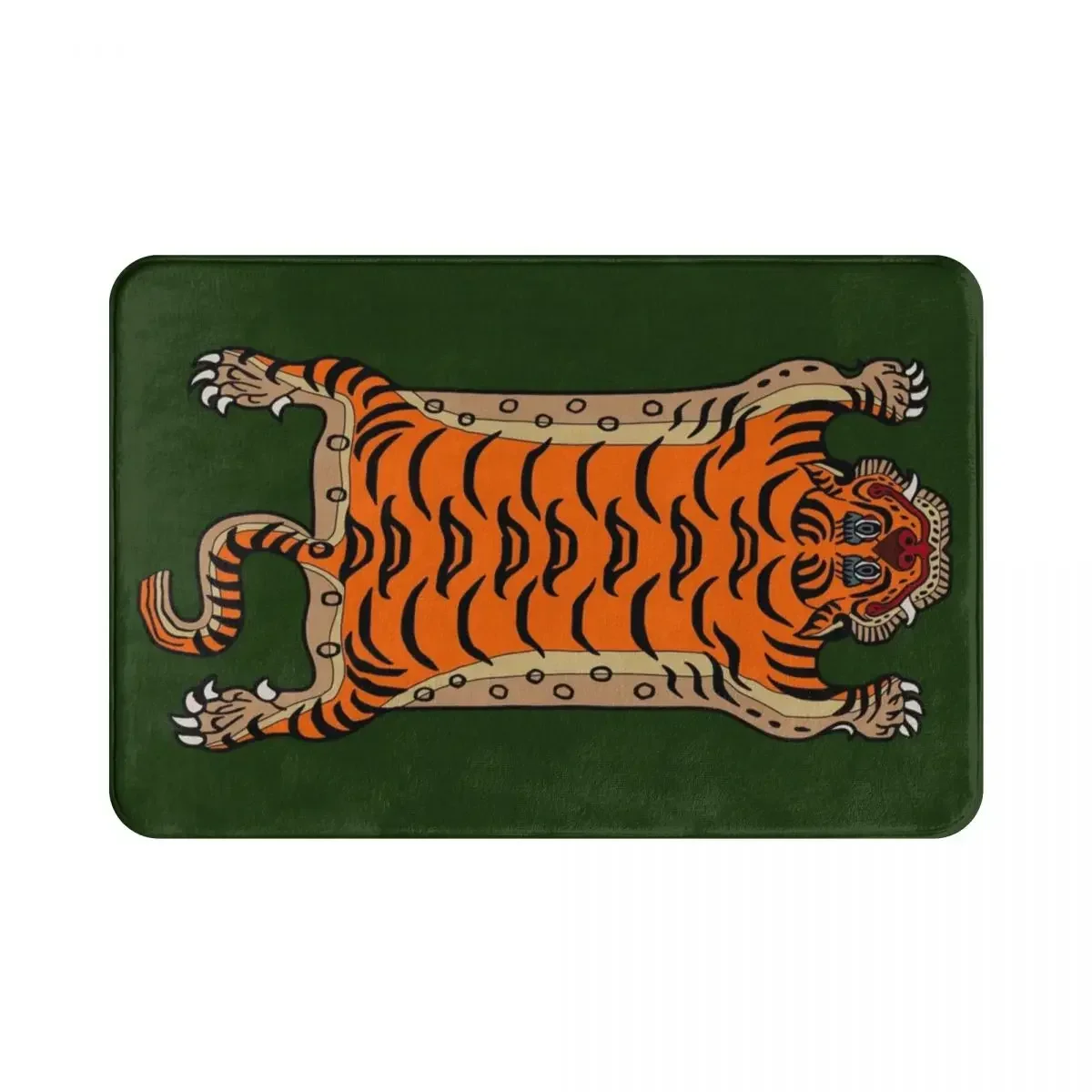 Тибетский тигровый коврик полиэстер напольный для ног Нескользящая подушка