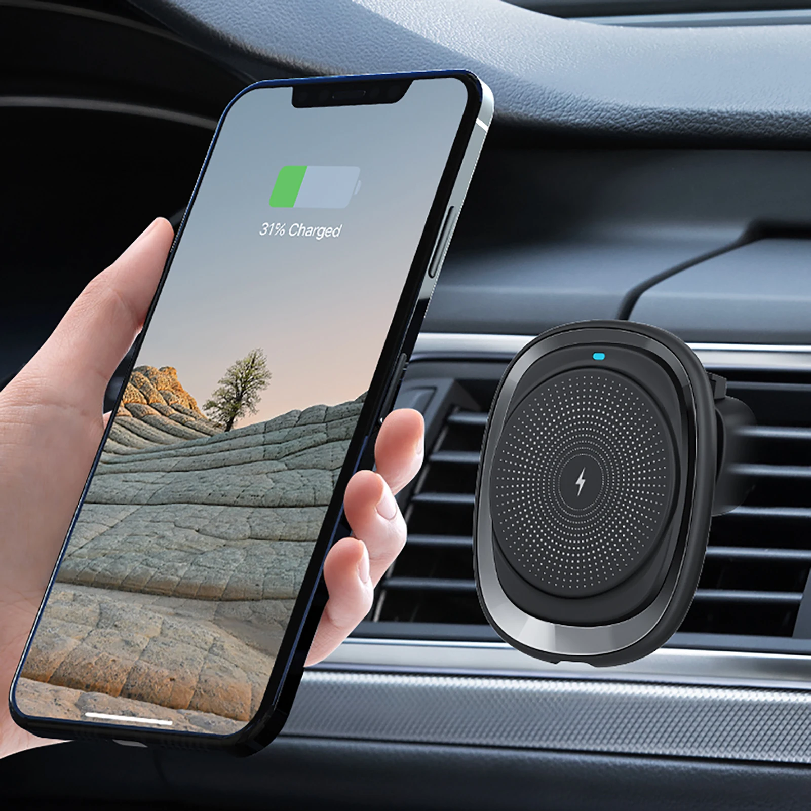 

Магнитное Беспроводное зарядное устройство New15W для iPhoneXiaomi, автомобильный магнитный держатель для телефона, быстрая зарядная станция, подс...