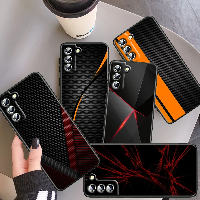 

Carbon Fiber Car Art For Samsung Galaxy S22 S21 S20 FE S10 5G S10E S9 S8 Plus Ultra Pro Lite S7 Edge Soft Black Phone Case
