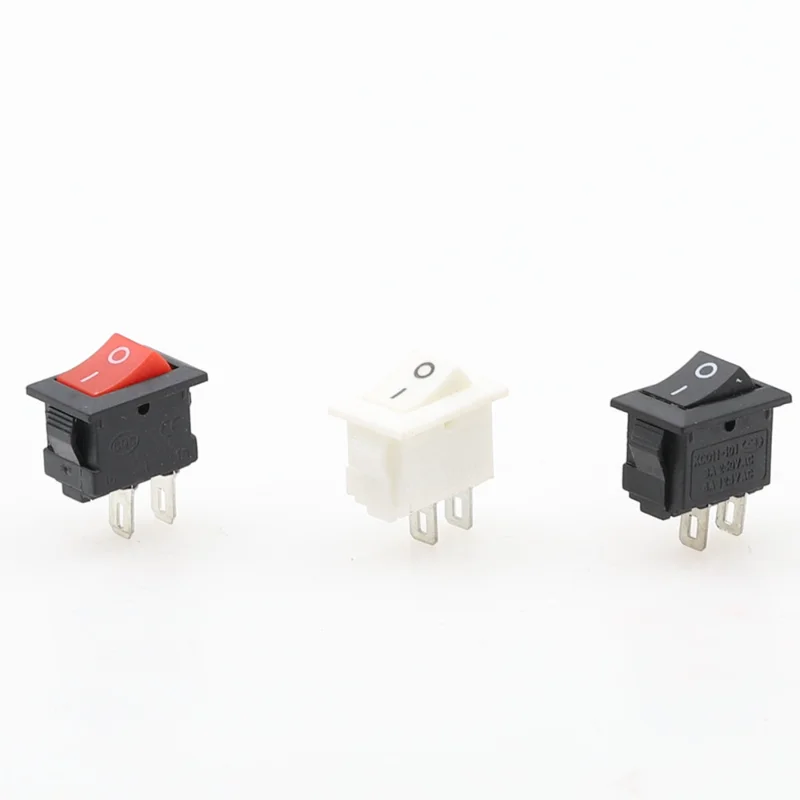 

5/10/15Pcs Push Button Switch 10x15mm SPST 2Pin 3A 250V KCD11 Snap-in on/Off Rocker Switch 10MM*15MM Black Red and White